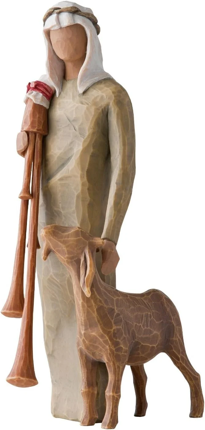 Willow Tree Zampognaro (Shepherd with Bagpipe), A Shepherd's Gift, a Joyous Melody, proclaiming The News! Expand and Elevate Your Nativity Collection or Holiday Advent, Sculpted Hand-Painted Figure