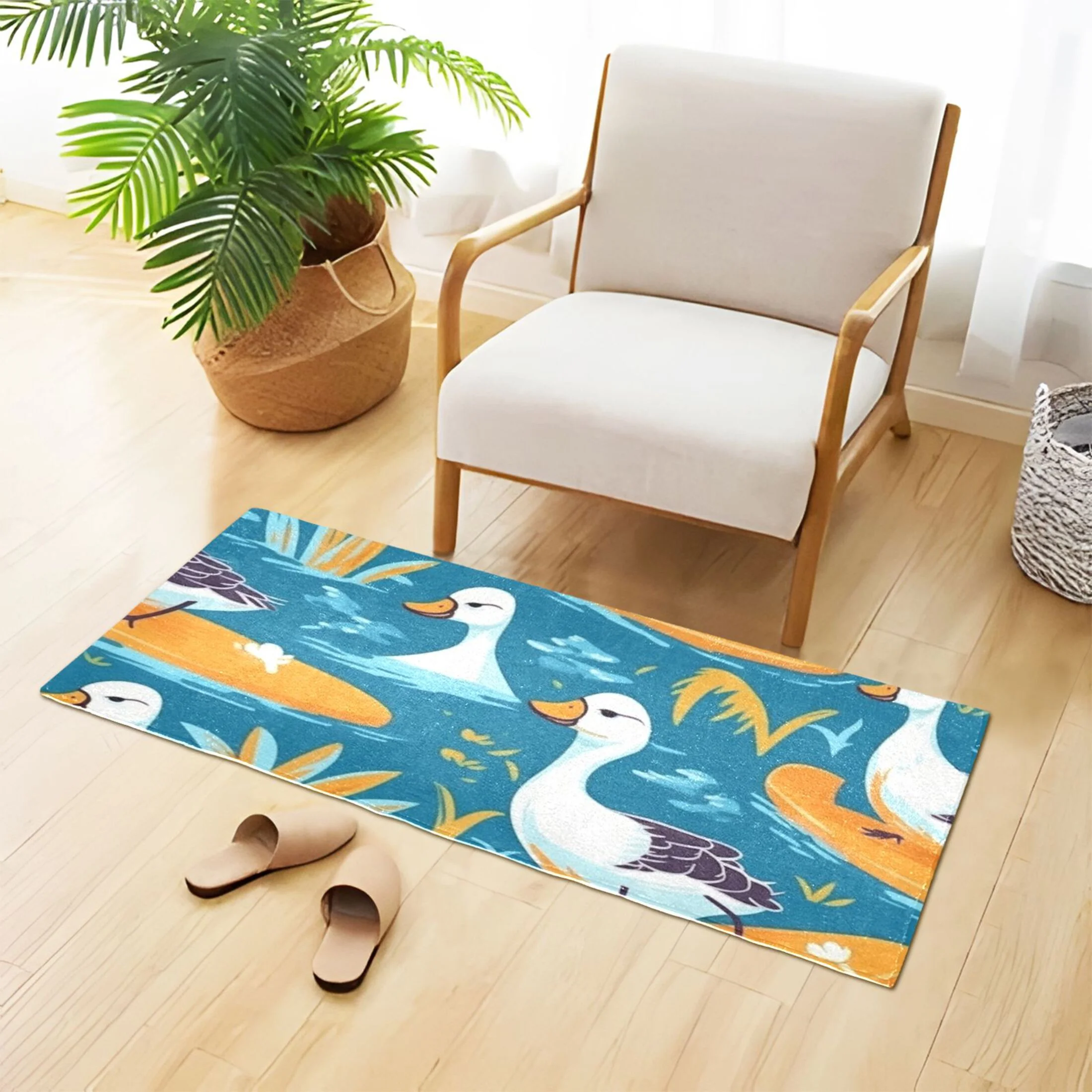 Duck Swimming Luxury Kitchen Rug Non Slip Bathroom Plush Mat Shaggy Bedroom Carpet 39