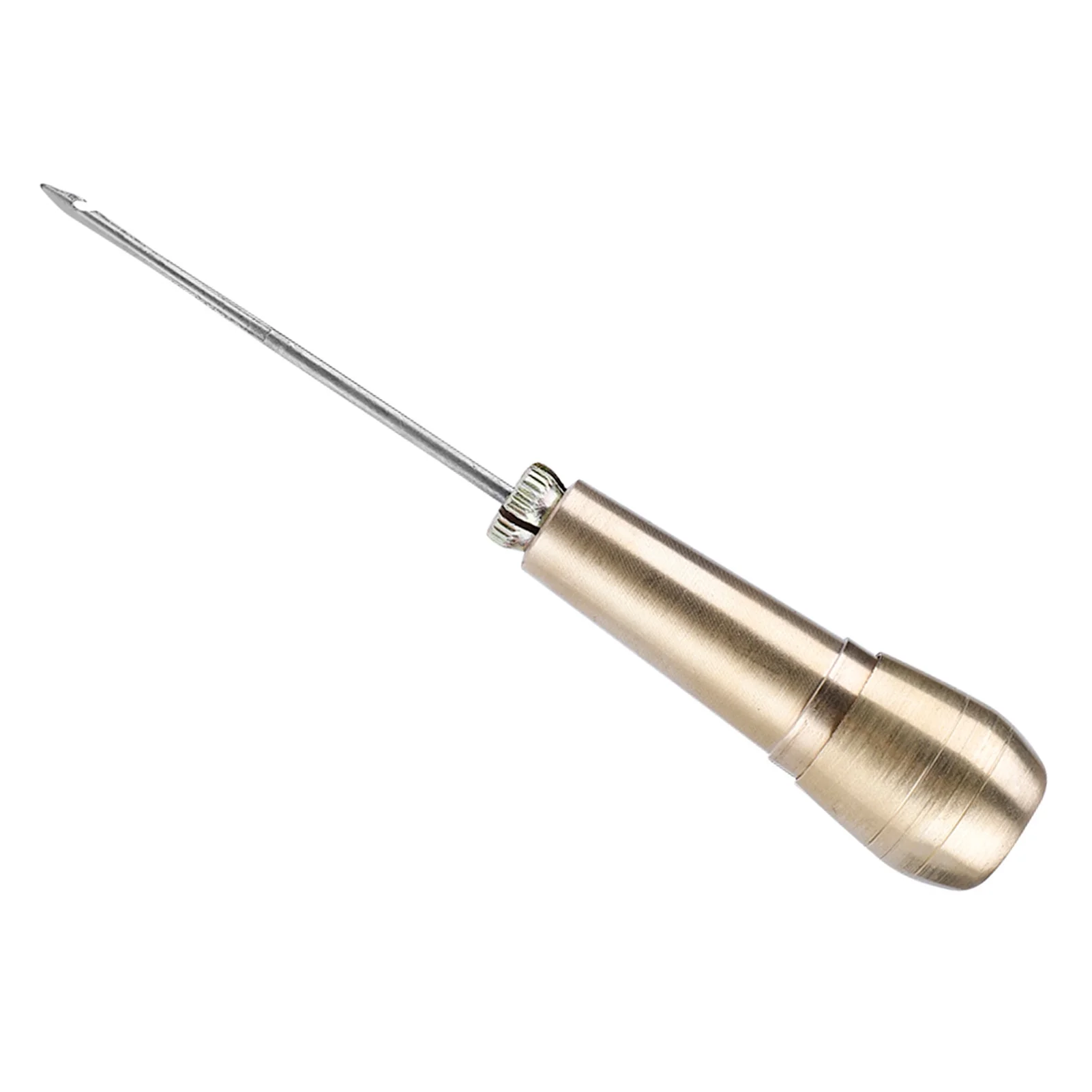 Telituny Copper Handle Needles-3 Needles Copper Handle Sewing Awl Leather Shoe Repair Tool