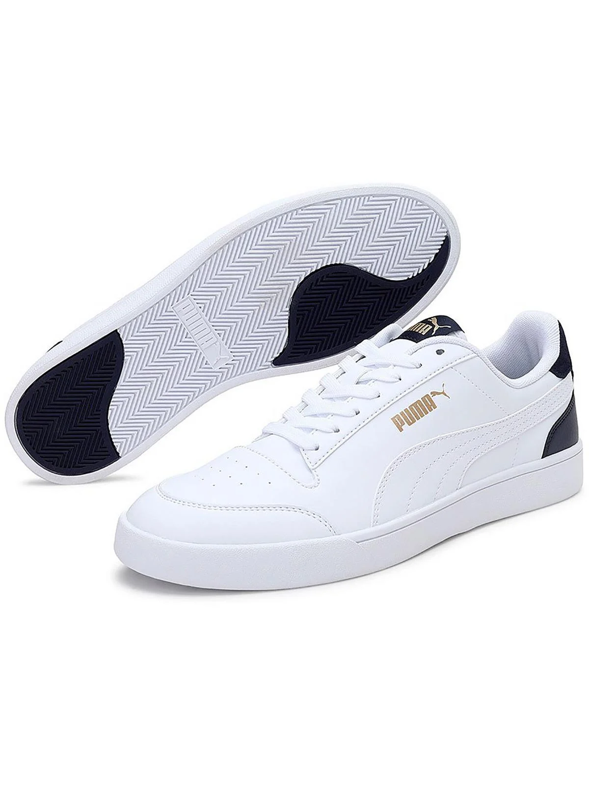 Puma Mens Shuffle Faux Leather Lifestyle Casual And Fashion Sneakers