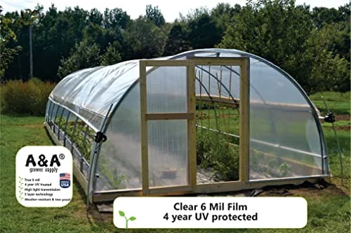 A&A Green Store Greenhouse Plastic Film Clear Polyethylene Cover UV Resistant (8 ft Wide x 25 ft Long)