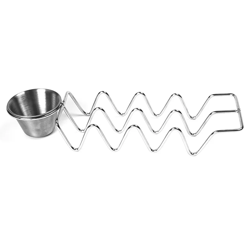 304 Stainless Steel Burrito Holder, Taco Holder With Sauce Cup, Taco Holder, Taco Holder (Single Sauce Cup)