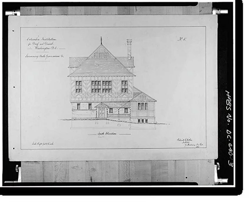 Historic Framed Print, Gallaudet College, Gymnasium, Seventh & Florida Avenue, Northeast, Washington, District of Columbia, DC - 3, 17-7/8