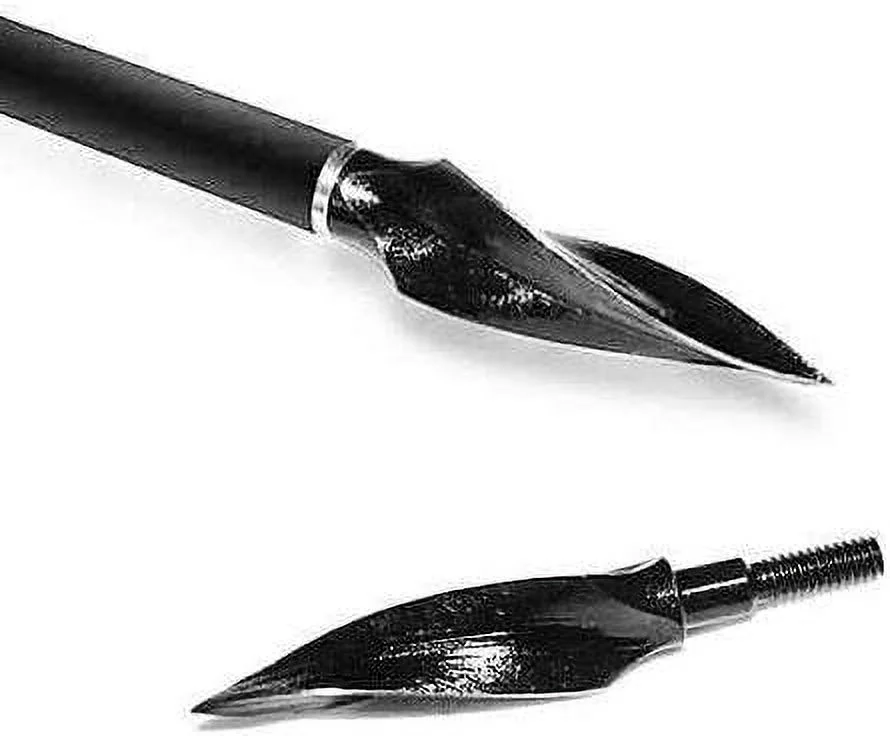 GPP 12pcs Keened Up Screw-in Twisted 3 Blades Broadheads 150 Grain Traditional Hunting Arrow Head Broadhead