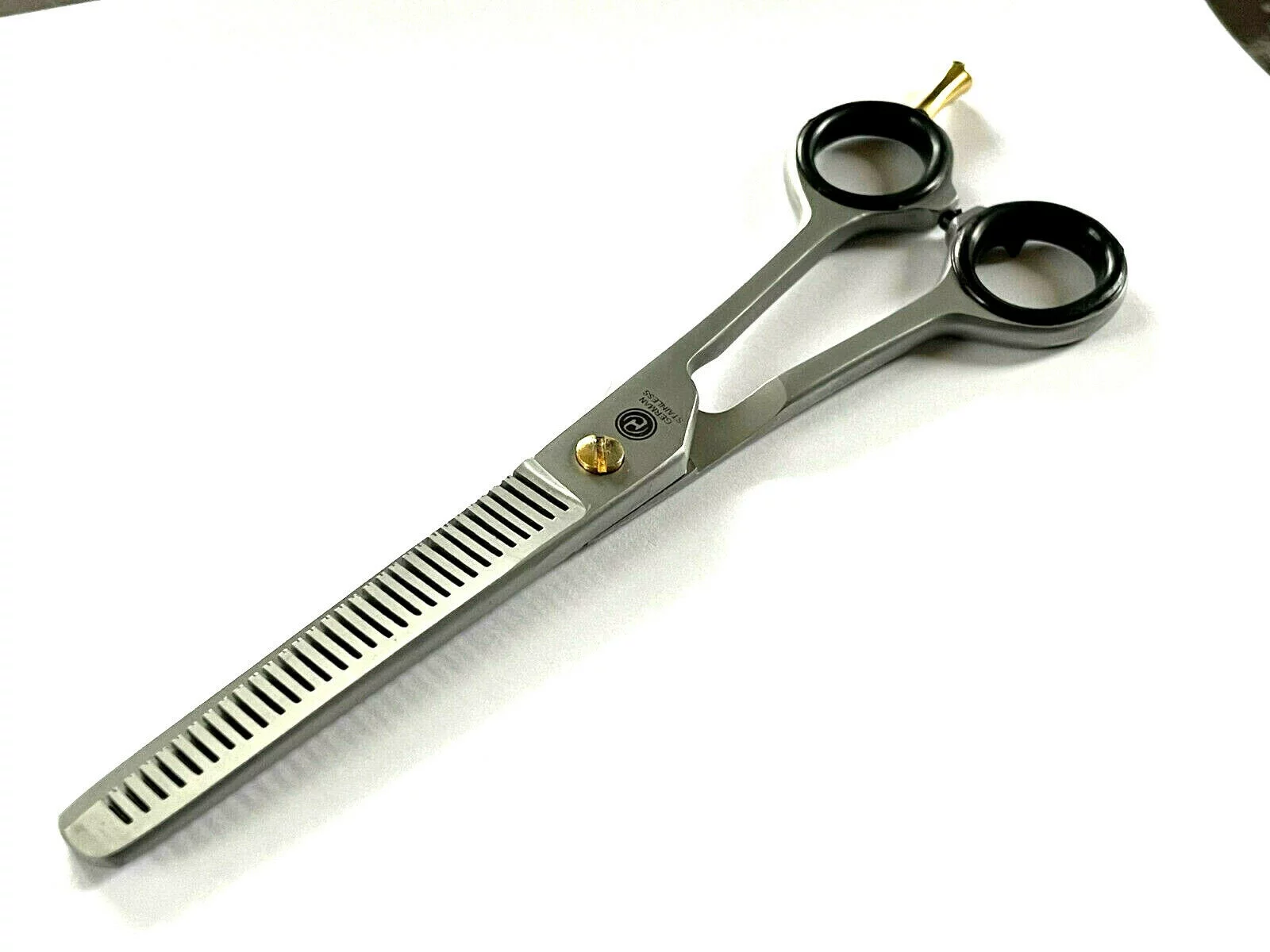 7.5″ Professional GERMAN Double Teeth Hair Trimming Thinning Scissors Shears + FREE TWEEZERS