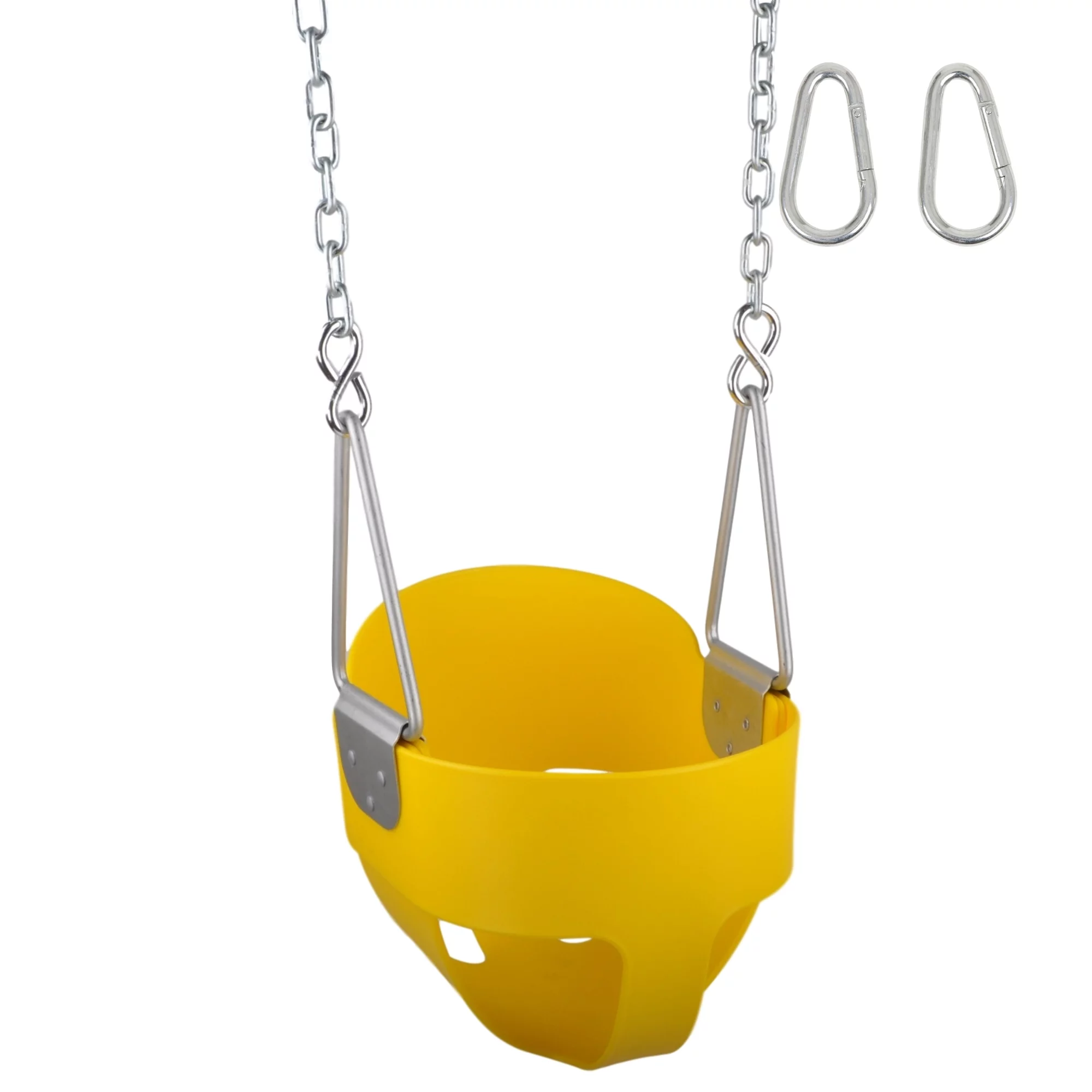 Swing Set Stuff Inc. Highback Full Bucket with 5.5 Ft. Uncoated Chains (Yellow)