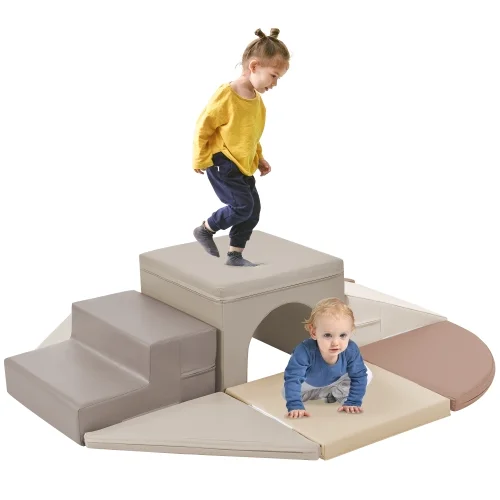 Soft Climb and Crawl Foam Playset 9 in 1 , Safe Soft Foam Nugget Block for Infants, Preschools, Toddlers, Kids Crawling and Climbing Indoor Active Play Structure
