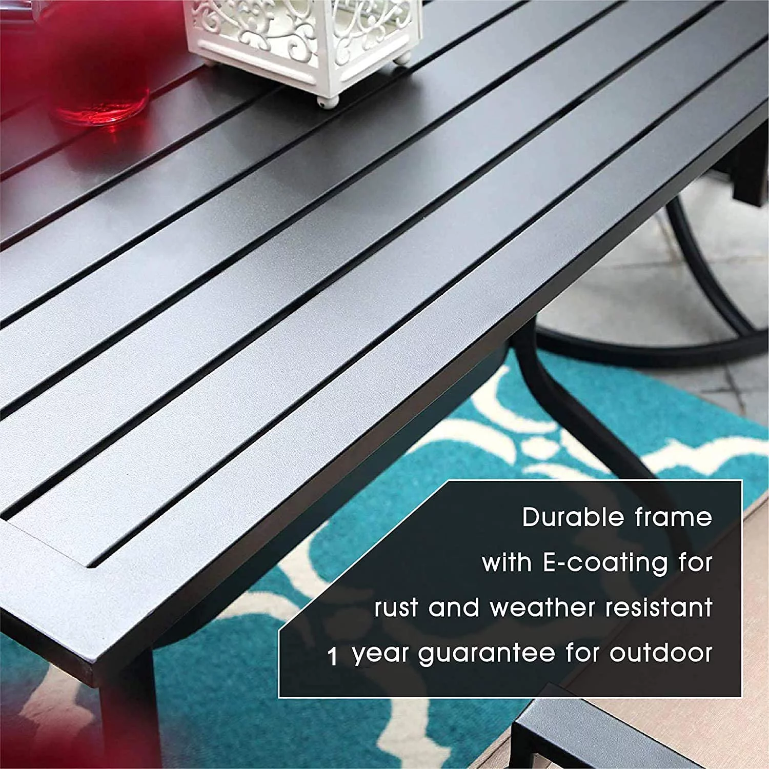 Patio Furniture Set for 8  9 Piece Outdoor Dining Set  8 Rattan Dining Chairs with Removable Cushions and 1 Square Dining Table  1.57'' Umbrella Hole