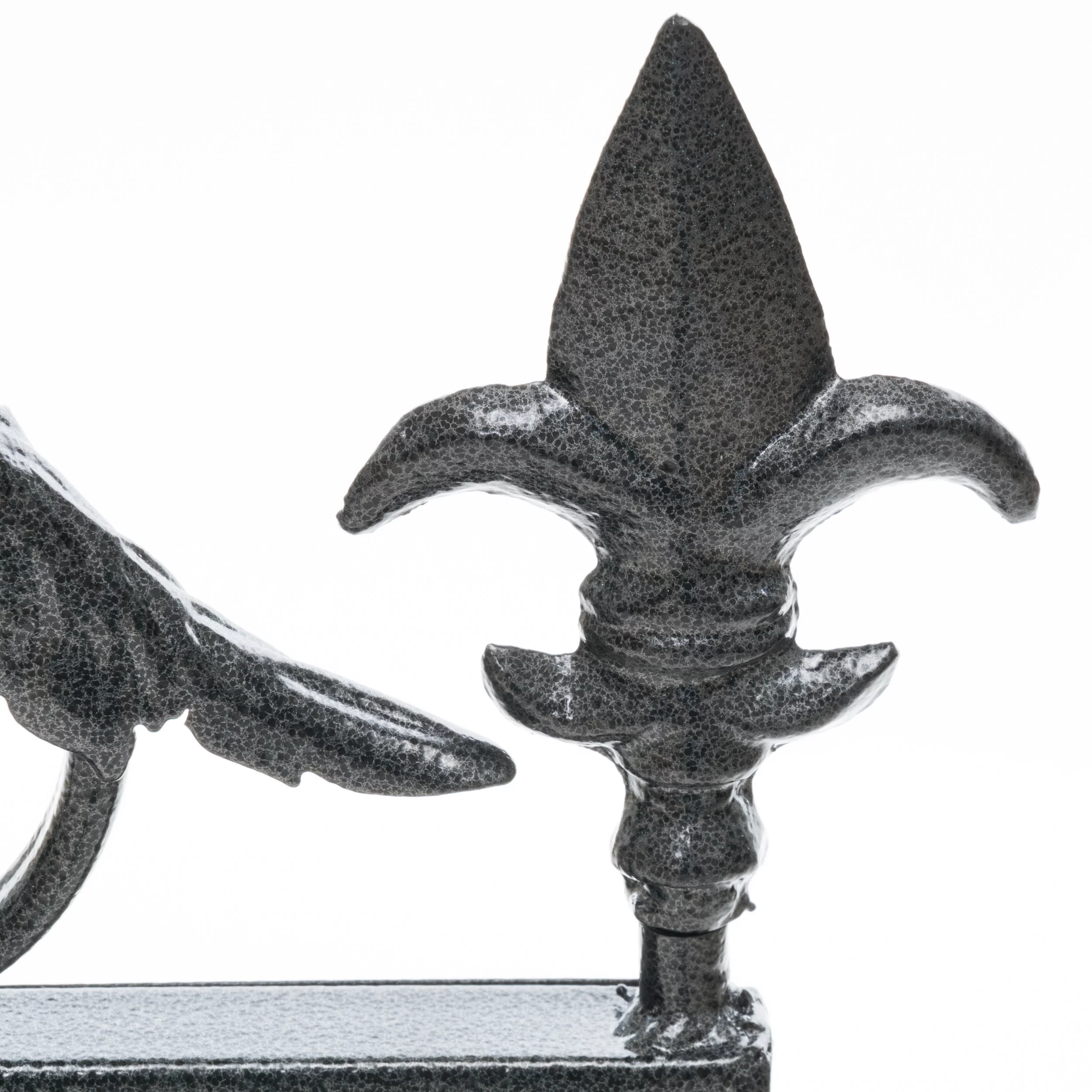 Noble House Crenshaw Iron Fireplace Screen, Silver Flower on Black