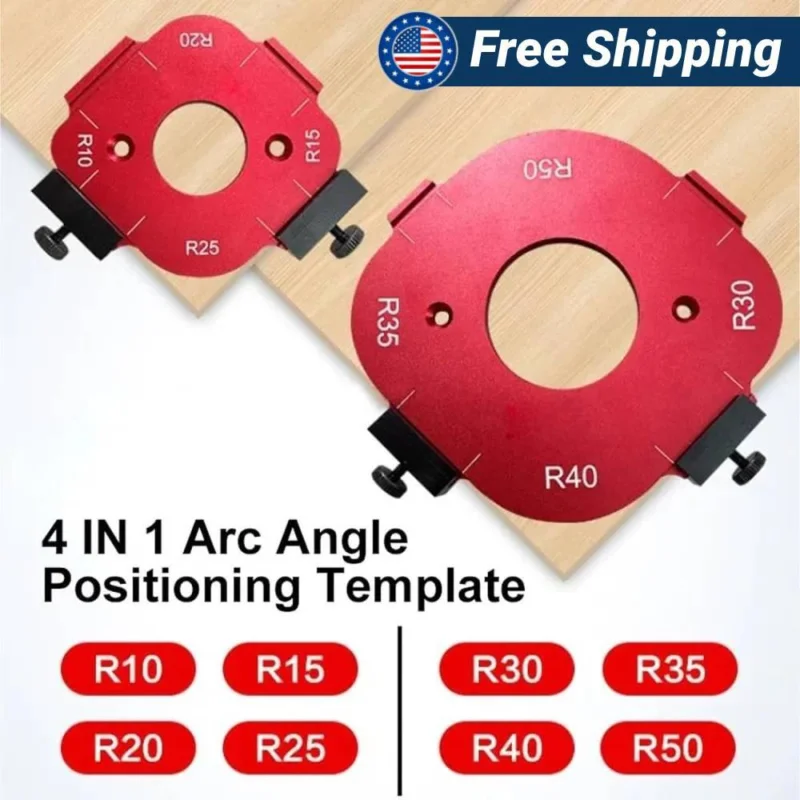 DIY universal corner artifact，Wardrobe corner fillet mold trimming machine milling tool woodworking board precision semi-round R corner arc template