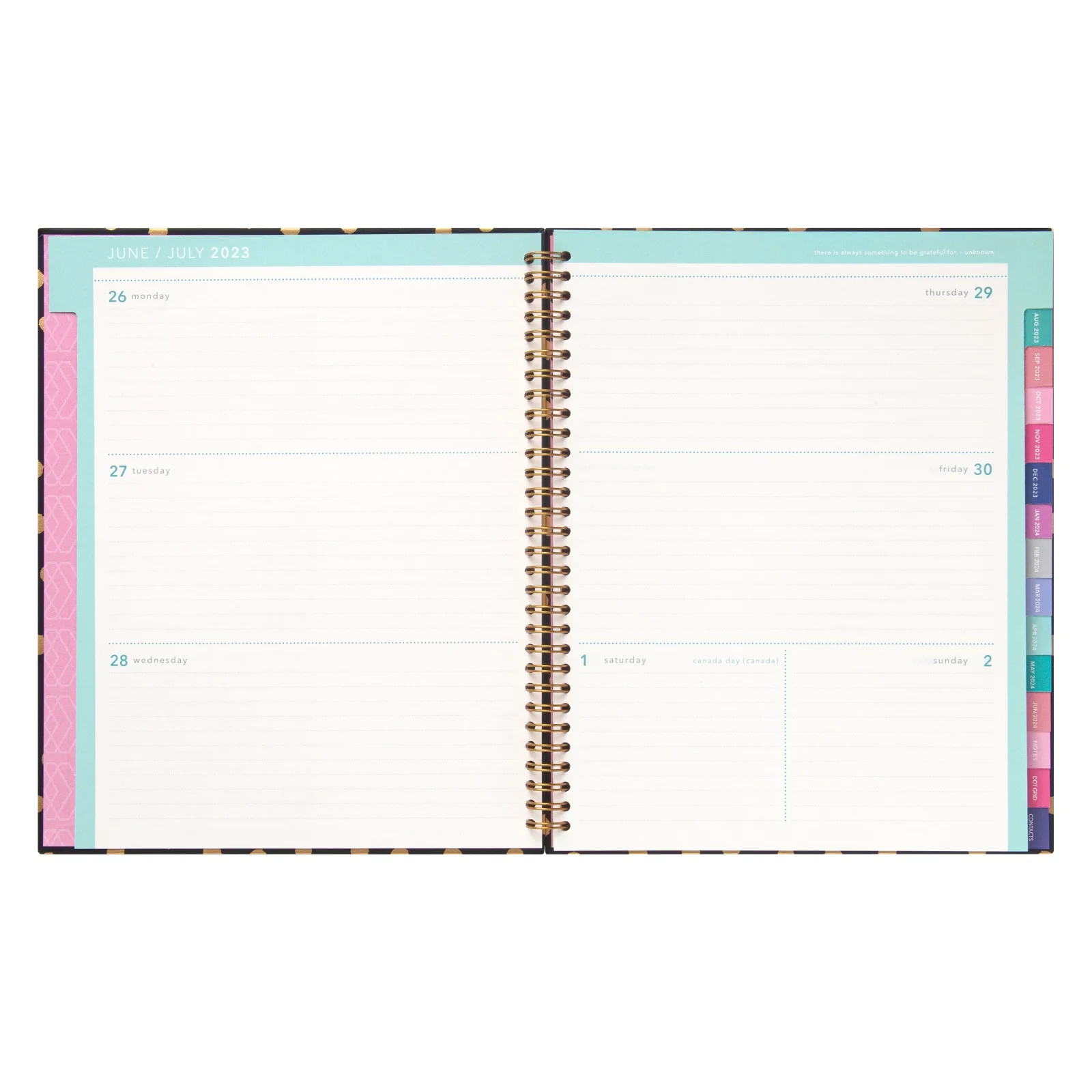 2023-2024 Mintgreen Weekly/Monthly Spiral Planner, 8.5