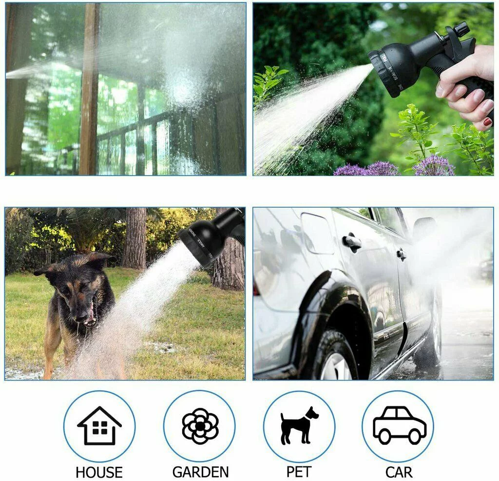 50 FOOT EXPANDABLE GARDEN HOSE NO-KINK FLEXIBLE WATER HOSE TRIPLE LAYERED LATEX