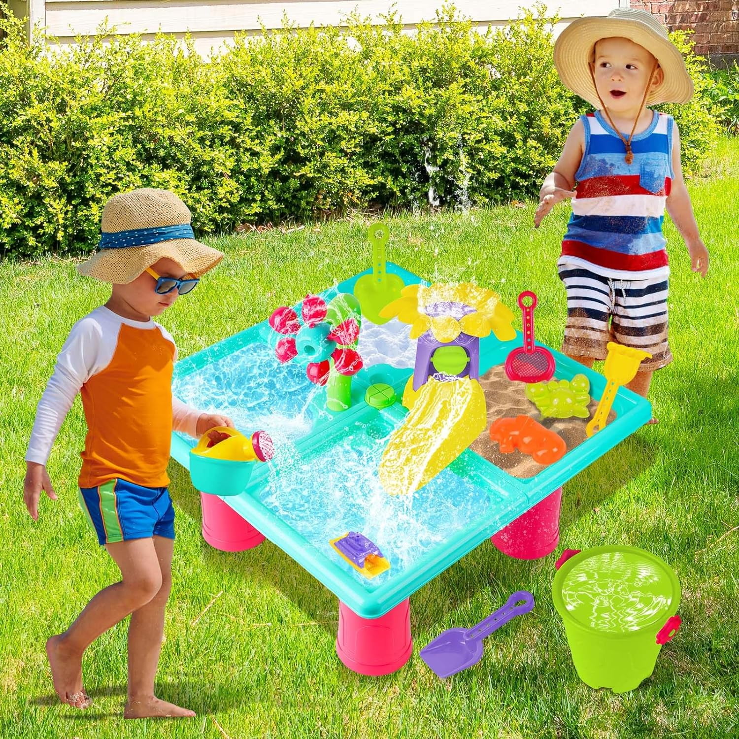 VATOS Water Table for Toddlers Aged 3+,  Beach Backyard Garden Outdoor Toy
