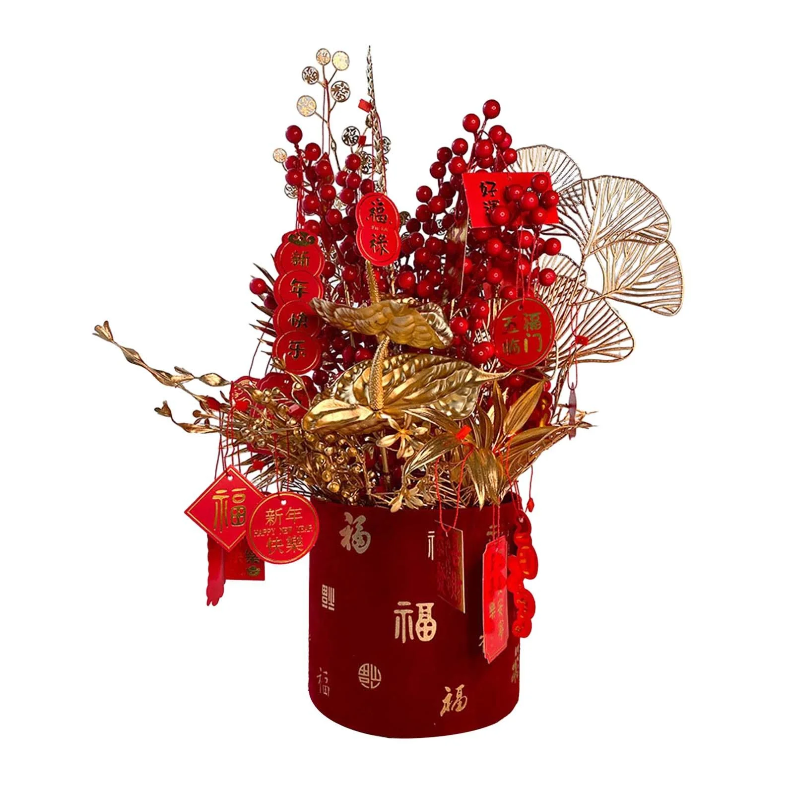 perfk Good Wishes Chinese Character Flower Pot Desk for Study Room Party Farmhouse D