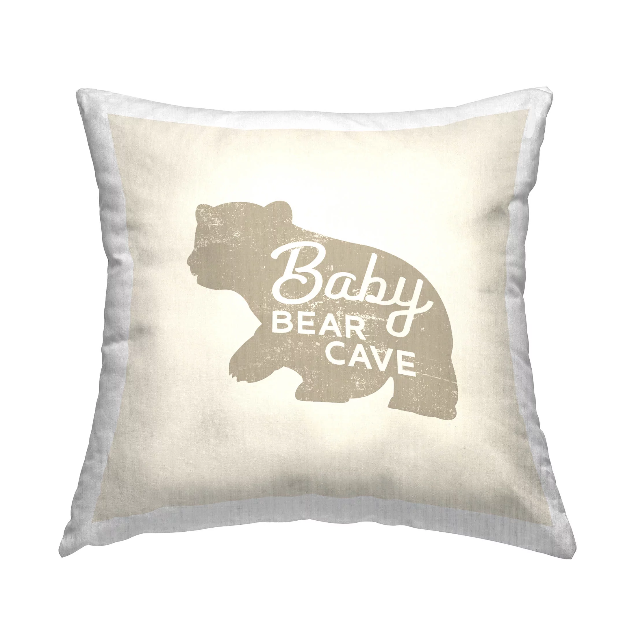Stupell Industries Baby Bear Cave Vintage Phrase Printed Throw Pillow Design by Daphne Polselli