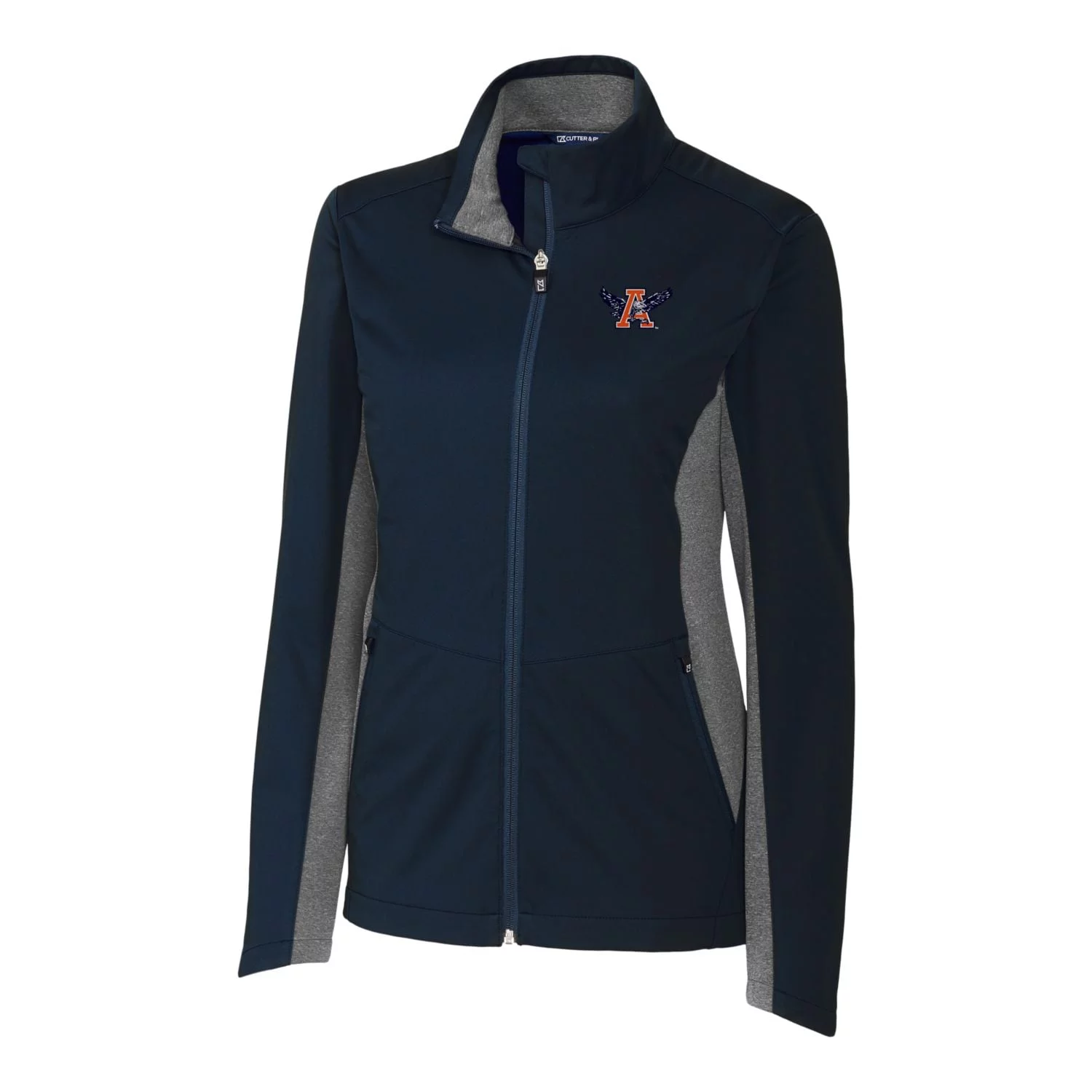 Women's Cutter & Buck Navy Auburn Tigers Vault Navigate Softshell Full-Zip Jacket