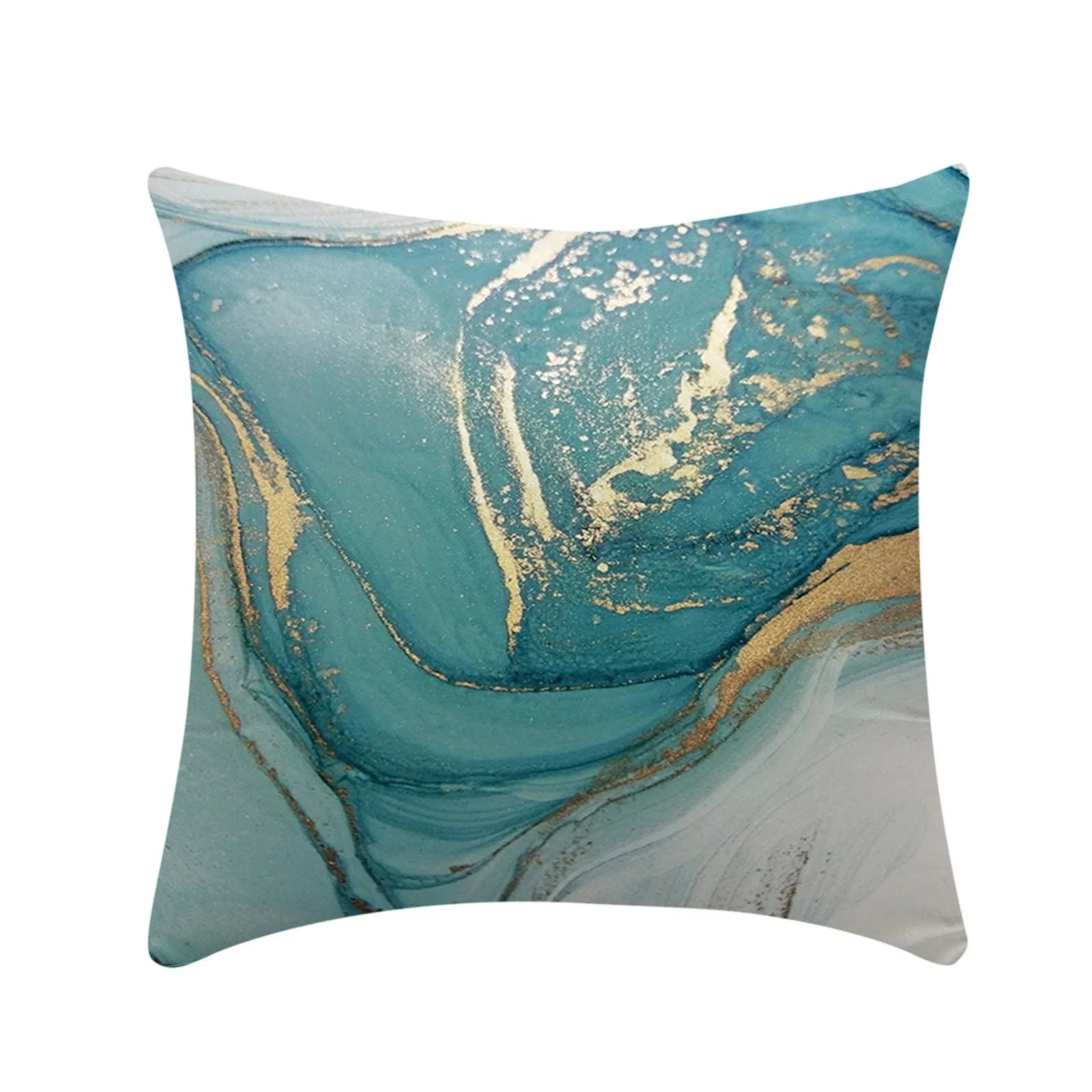 Yeetfub Turquoise Abstract Art Polyester Flannel Pillowcase Digital Printing Cushion Pillowcase Home Sofa Hanging Chair Pillow Car Seat Cushion Coreless
