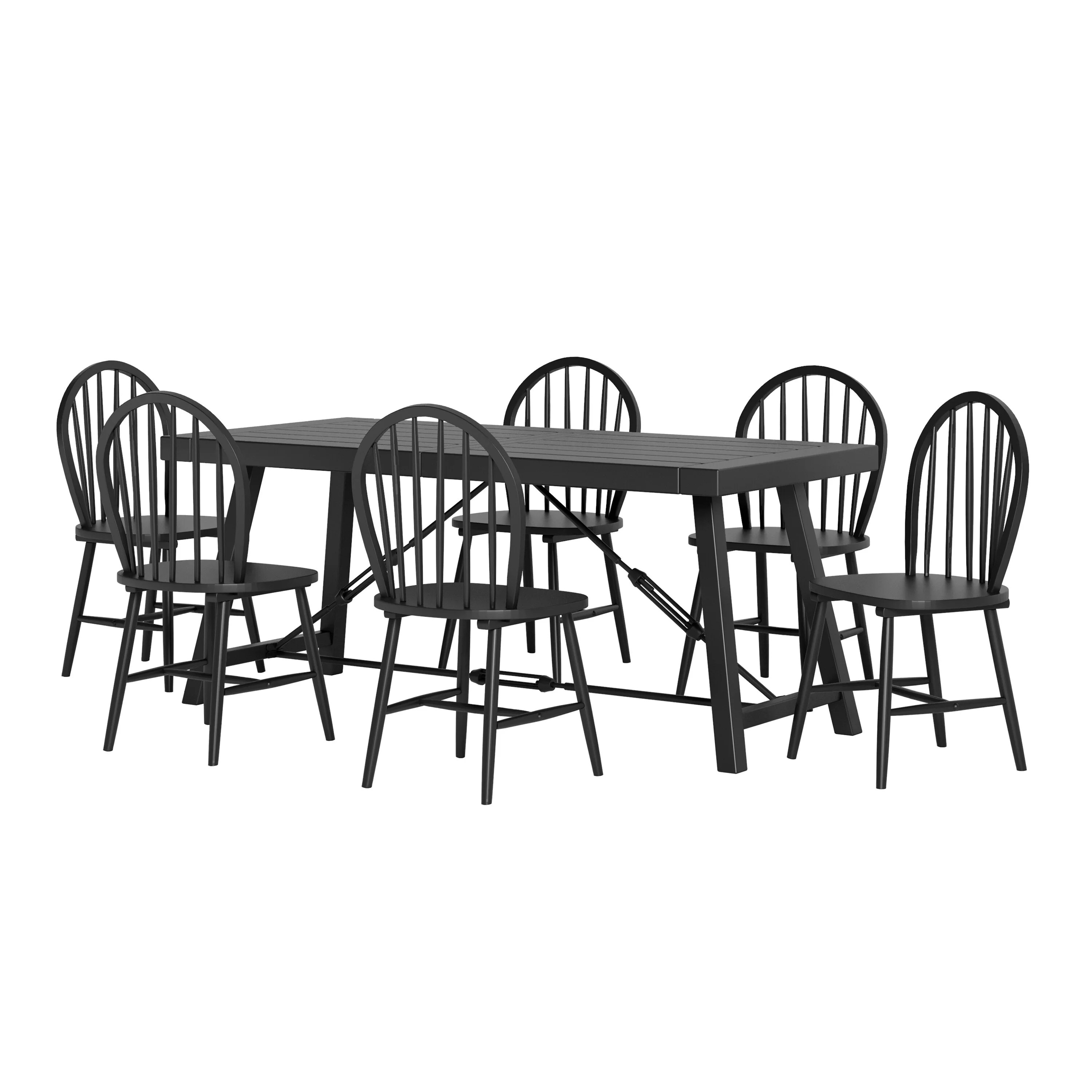 Christopher Knight Home Chilacot Iron and Wood 7 Piece Dining Set by
