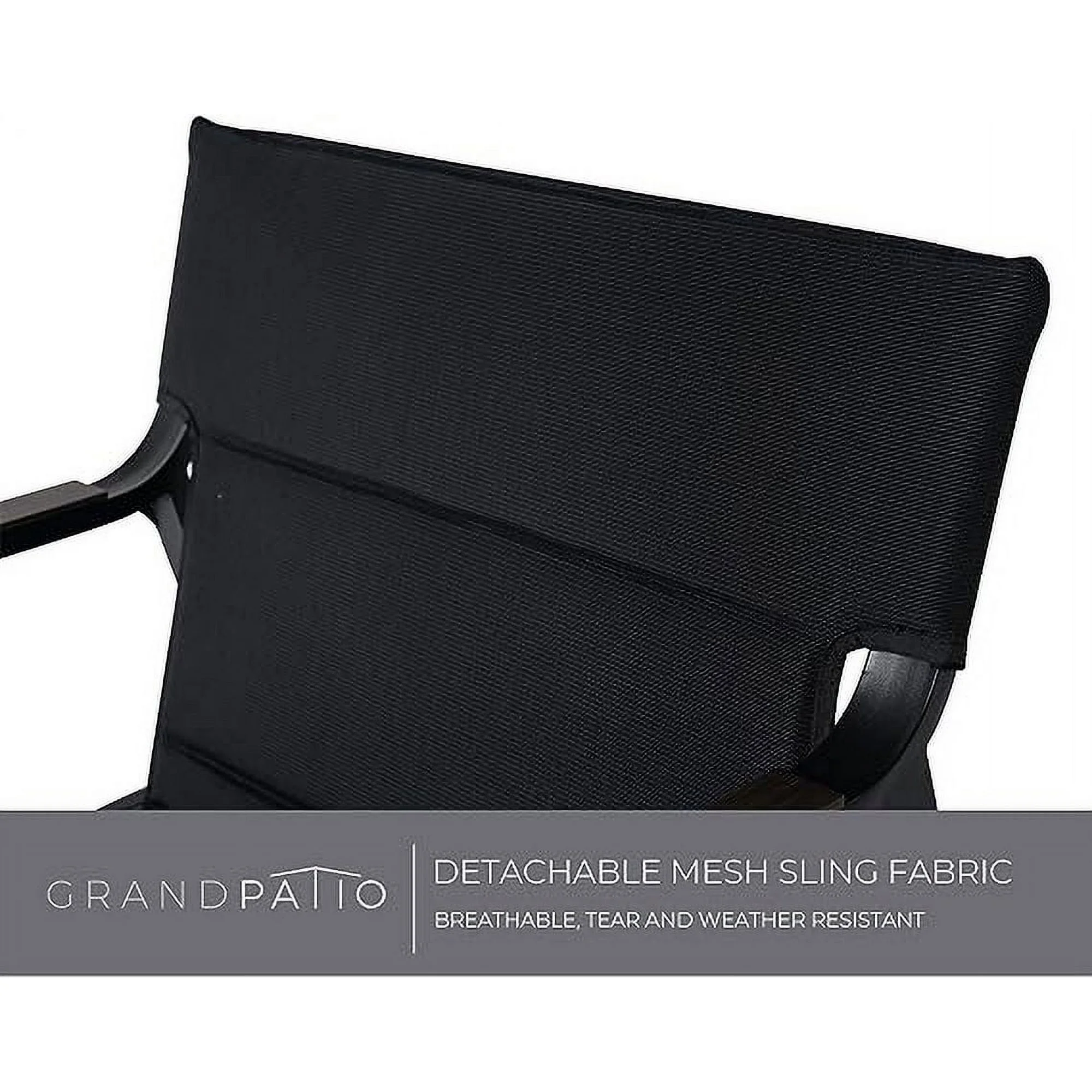 Grand Patio Osman 3-Pc Aluminum Patio Bistro Set with Mesh Sling Armchairs, Black