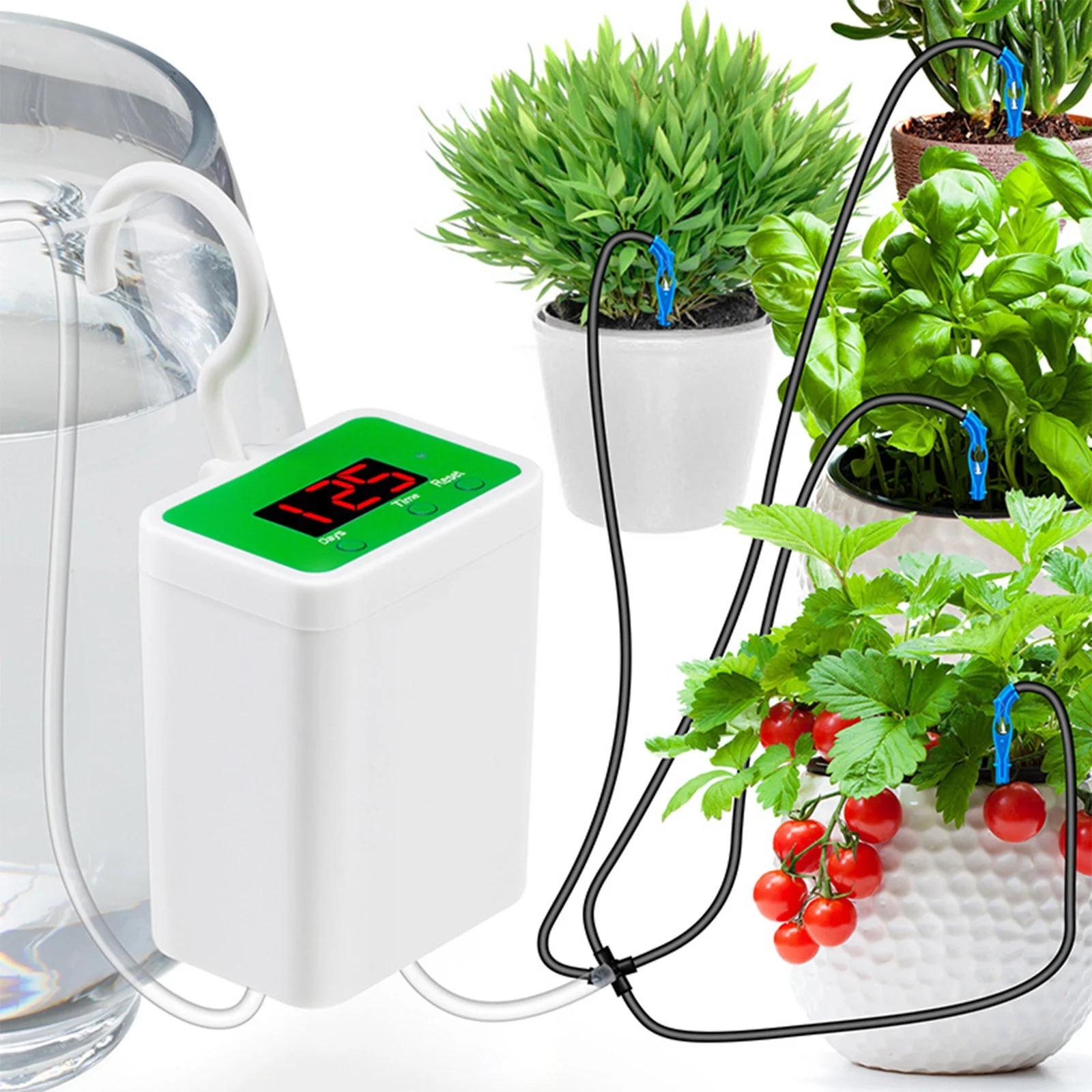 Hot Sale!!! Automatic Watering Waterer Flower Raising Intelligent Drip Irrigation Waterer Dripper Gardening Irrigation Tools Automatic Waterer, USB Power Automatic Drip Irrigation