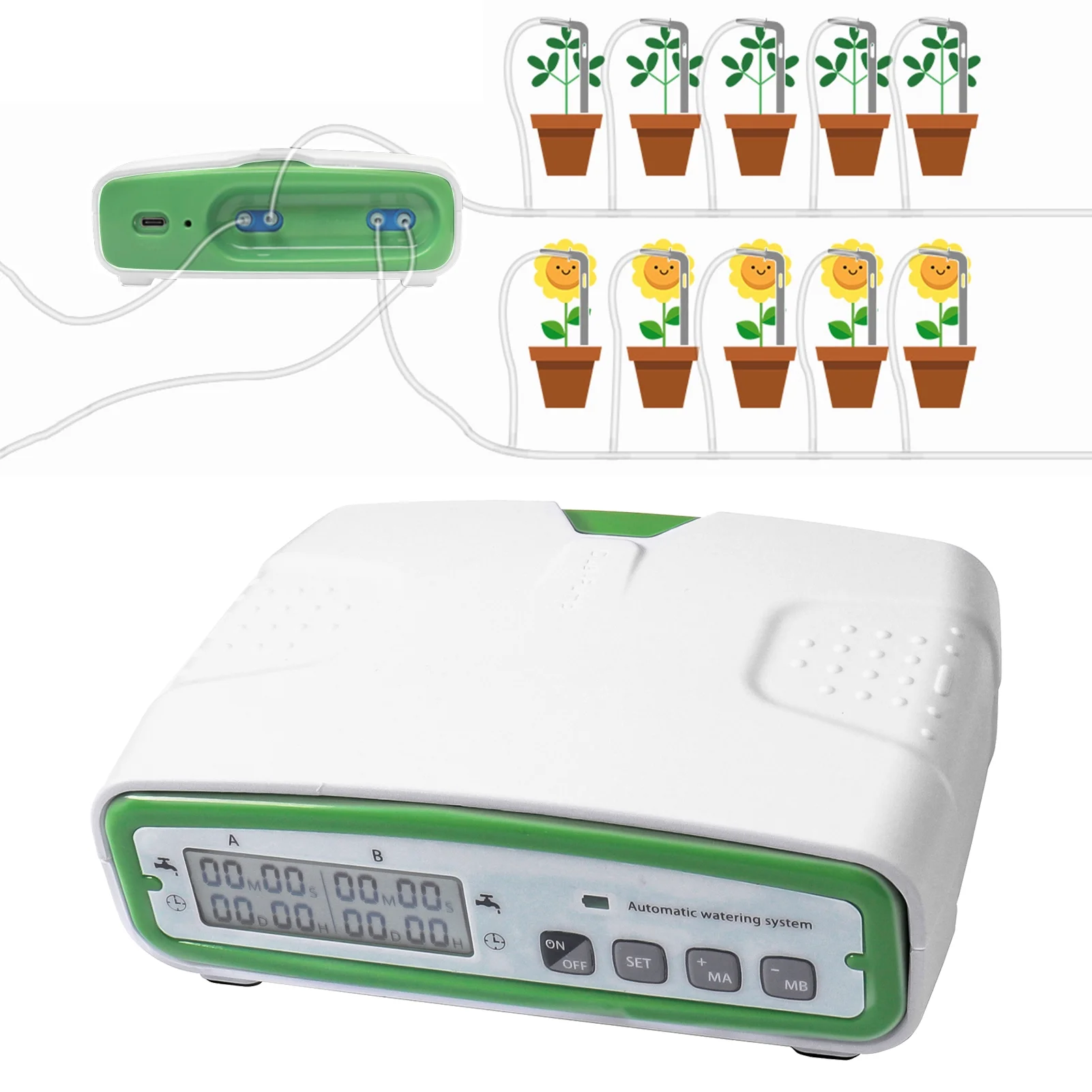 Irrigation System,Pump 20 Potted With 30-day Water Kit With 30-day Lcd Screen 49.2ft Potted Kit With 30-day Water Lcd 20 Potted Kit Dsfen Lcd S N Drip Kit Qisuo S N 49.2ft Kit Qisuo Pump Wenzi