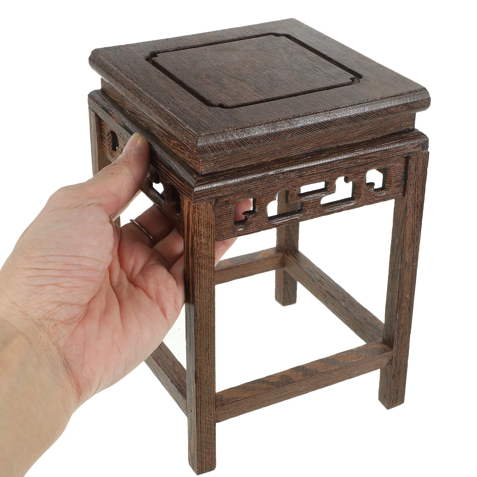 Base Bracket Plant Vase Planter Chinese Style Flower Pot Stand Wooden Display Pedestal Home Office