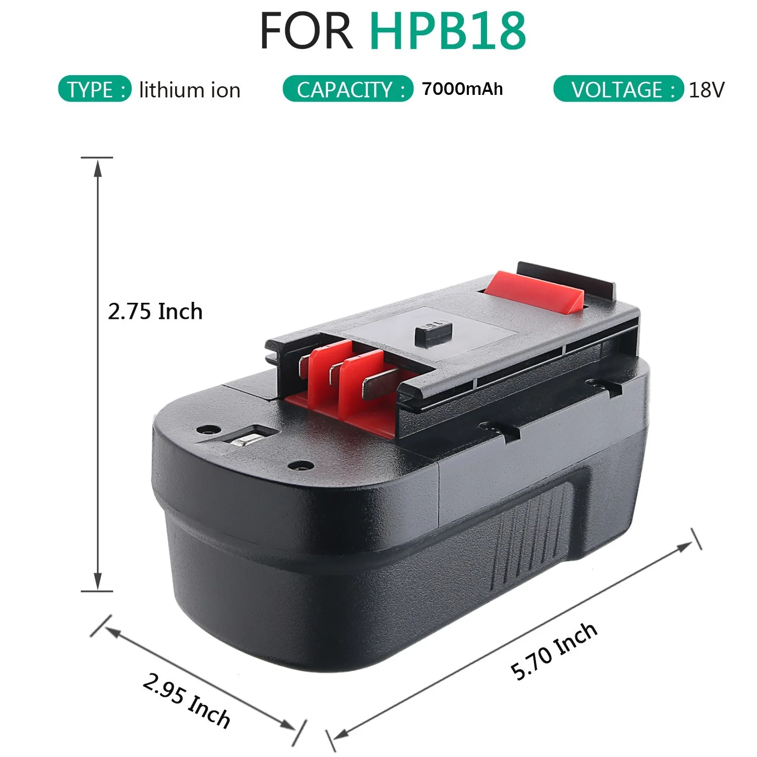 For Black & Decker HPB18 18 Volt 7.0Ah Battery HPB18-OPE 244760-00