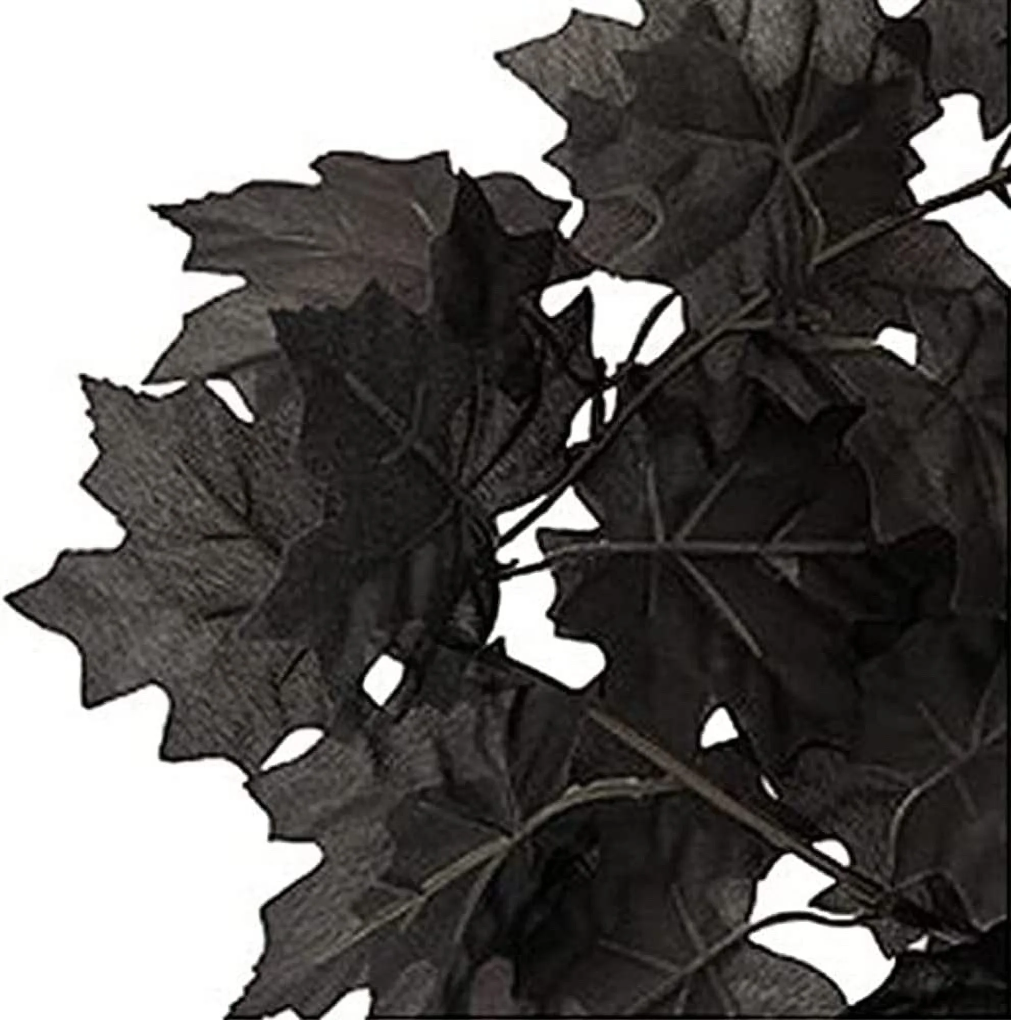 2Pack Fall Artificial Maple Leaves Garland 6ft Hanging Black Fall Leaves Vine Autumn Garland All Hallows' Day Thanksgiving Home Decor