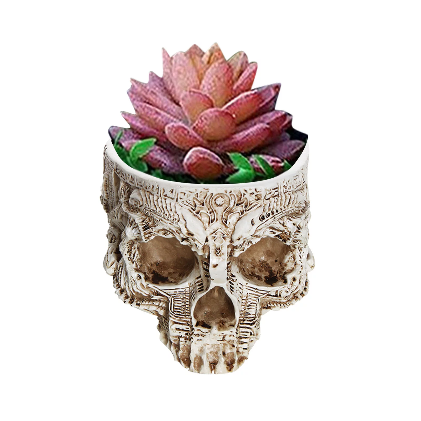 grass container pot resin head planter flower creative gothic patio lawn & garden