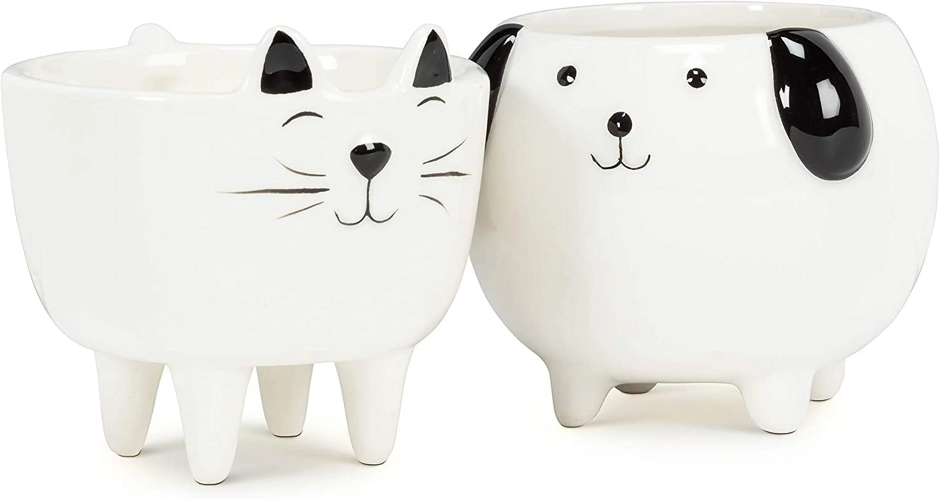 Abbott Collection AB-27-MINIKIN-370 3.5 in. Ceramic Cat Planter, White - Small