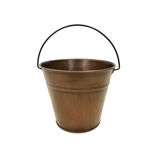 Gardener Select Farmhouse Collection Tin Bucket, Antique Copper, 6