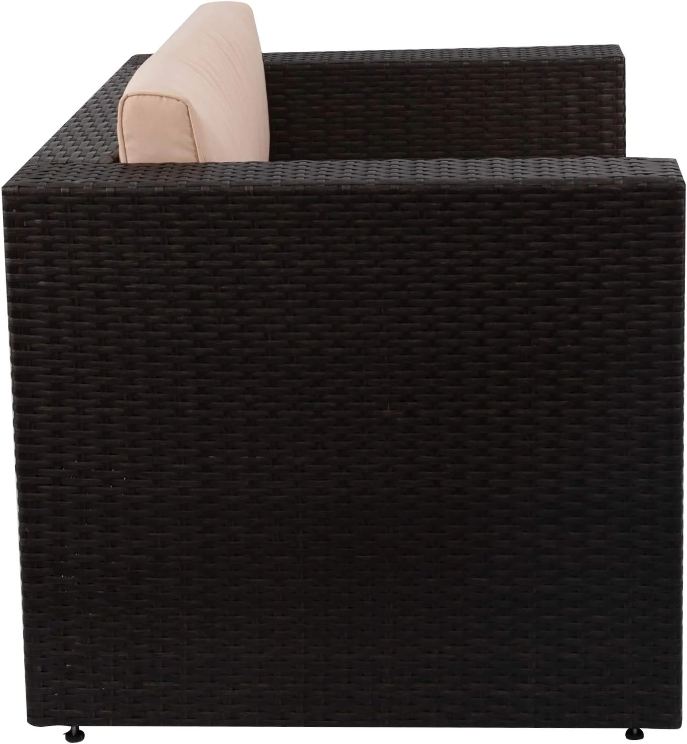 ASDRFYU Outdoor Patio  All Weather PE Rattan Wicker Chair Single Sofa with Cushions for Lawn Poolside Backyard Garden