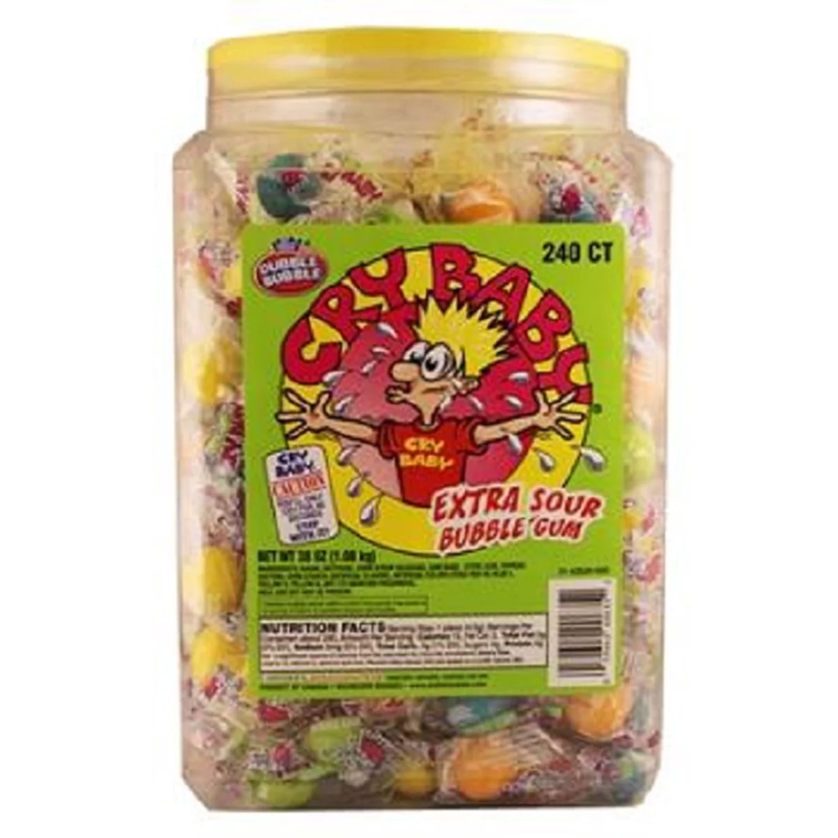 Product Of Cry Baby, Extra Sour Bubble Gum - Jar, Count 240 - Sugar Candy / Grab Varieties & Flavors