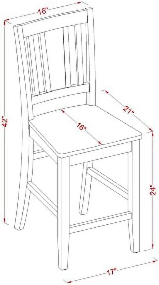 QUGDXVBN Bus-MAH-W Counter Height Stools-Slat Back Wood Seat Chairs    Mahogany