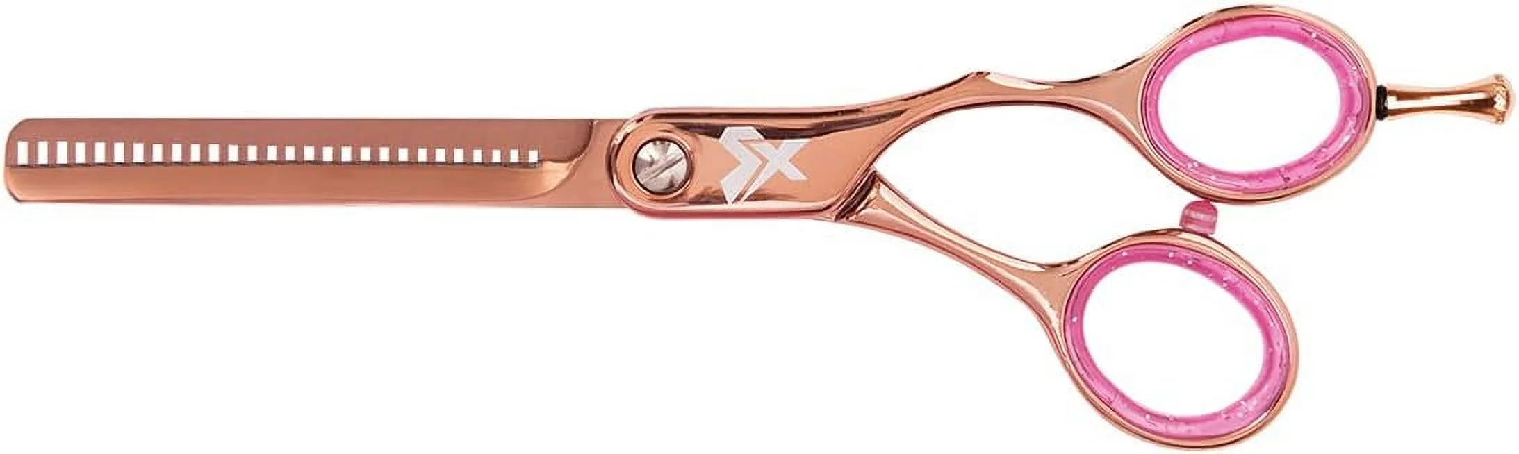 Shear Xpressions Hey Rosie 30T Professional Stylist Hair Thinning Scissor Japanese Stainless Steel Texturizing Shear, Rose