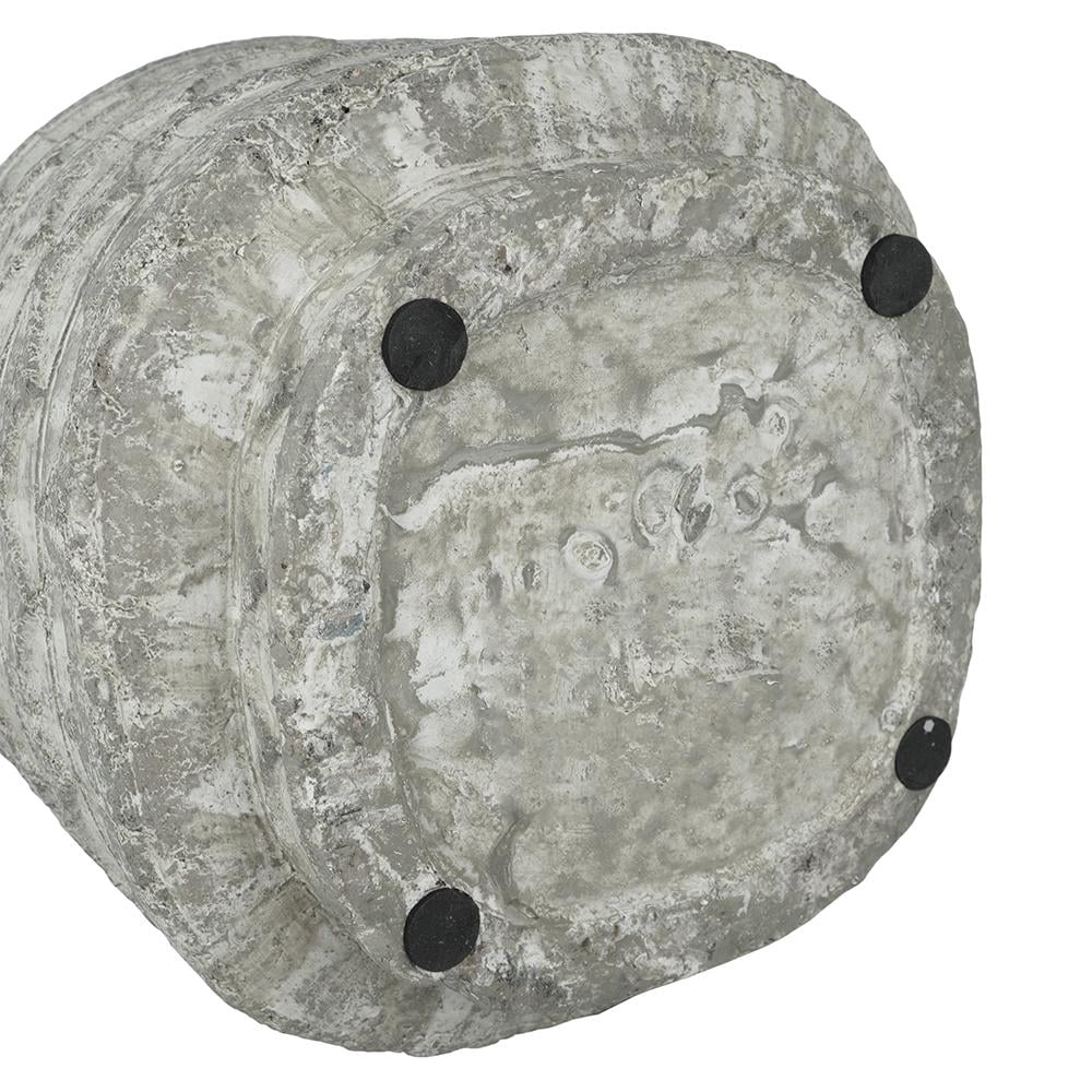 A&B Home Gray Terracotta Planter with Scalloped Pattern Texture 7.9