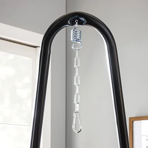 Jomeed Lightweight Adjustable Portable Hanging Heavy Duty Steel Hammock Chair Seat Stand for Indoor or Outdoors, Stand Only, Black