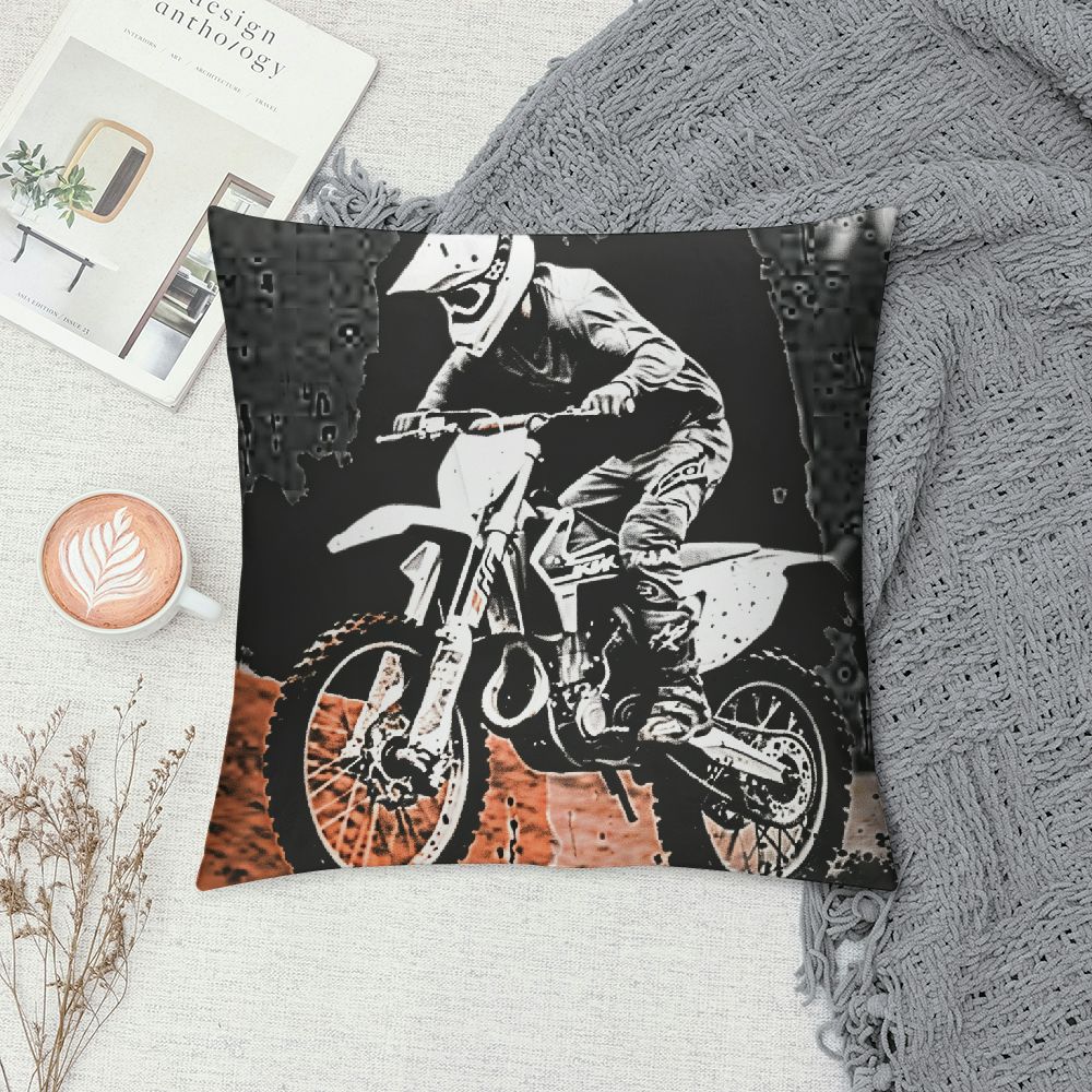 Ollo0ord Print Cushion Cover Black and White Boys Birthday Gifts Throw Pillow Cover for Outdoors Chair Office Cushion Case for Bedroom Car Party Couch, 22x22in