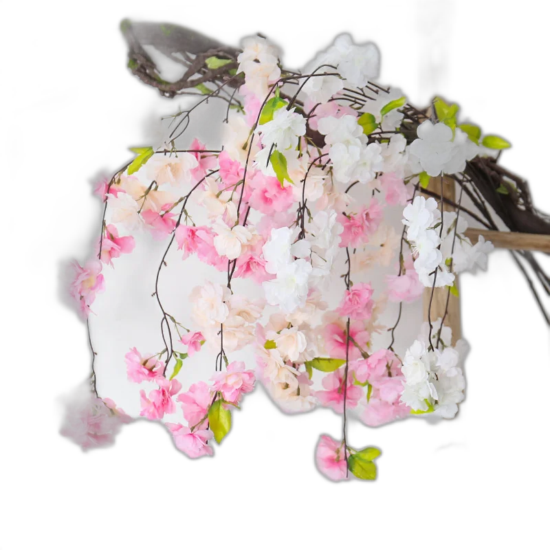 Simulation fishing cherry blossom branches wedding decorative fake flowers hanging hanging cherry blossoms landscape cherry tree simulation flowers