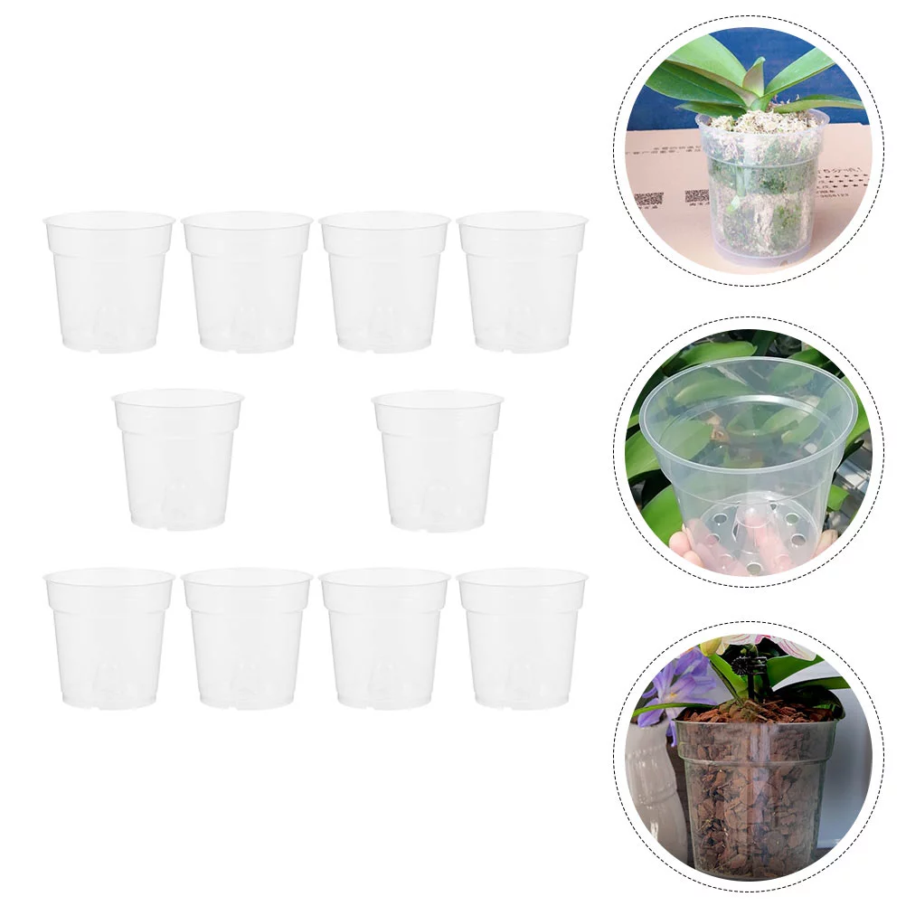 Gongxipen 20Pcs Flower Pot Transparent Plant Pot Orchid Pot Plant Nursery Pots for Indoor