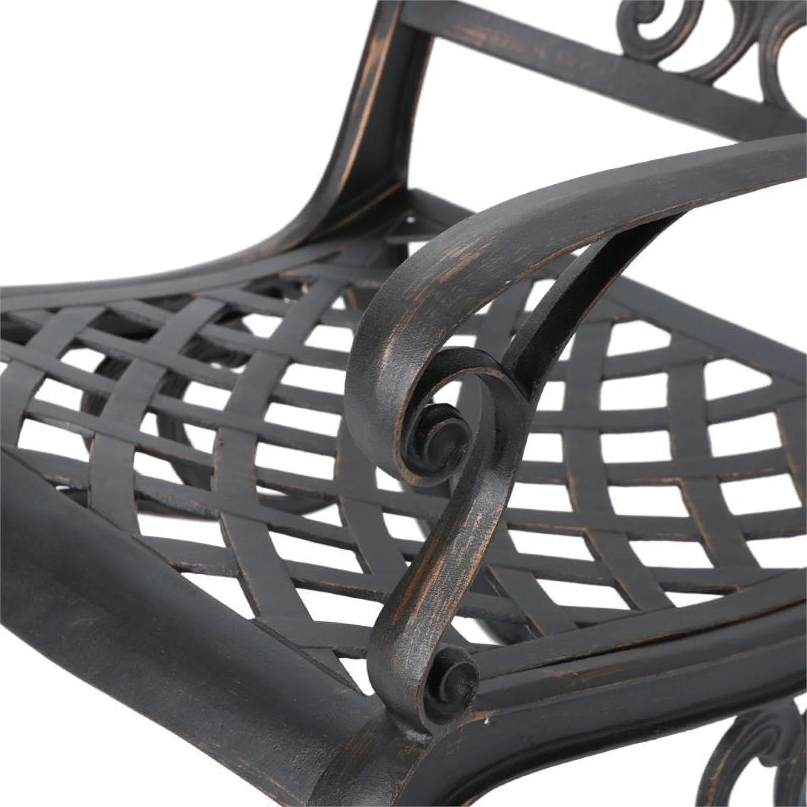 Noble House Sarasota Aluminum Patio Dining Arm Chair in Shiny Copper (Set of 2)