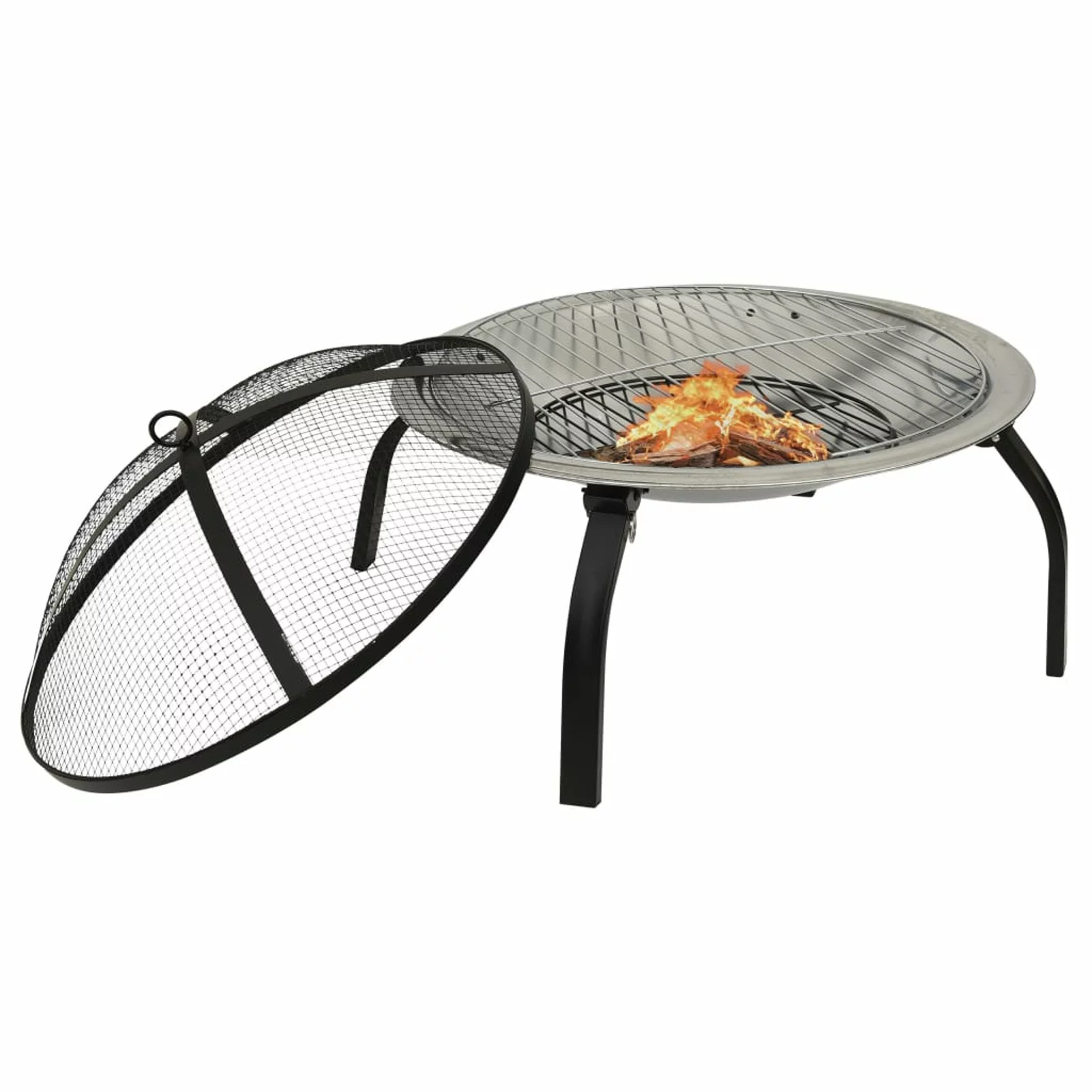 Irfora parcel,Stainless Steel Pit And Bbq 2-in-1 Fire Pit 22 X Poker 22
