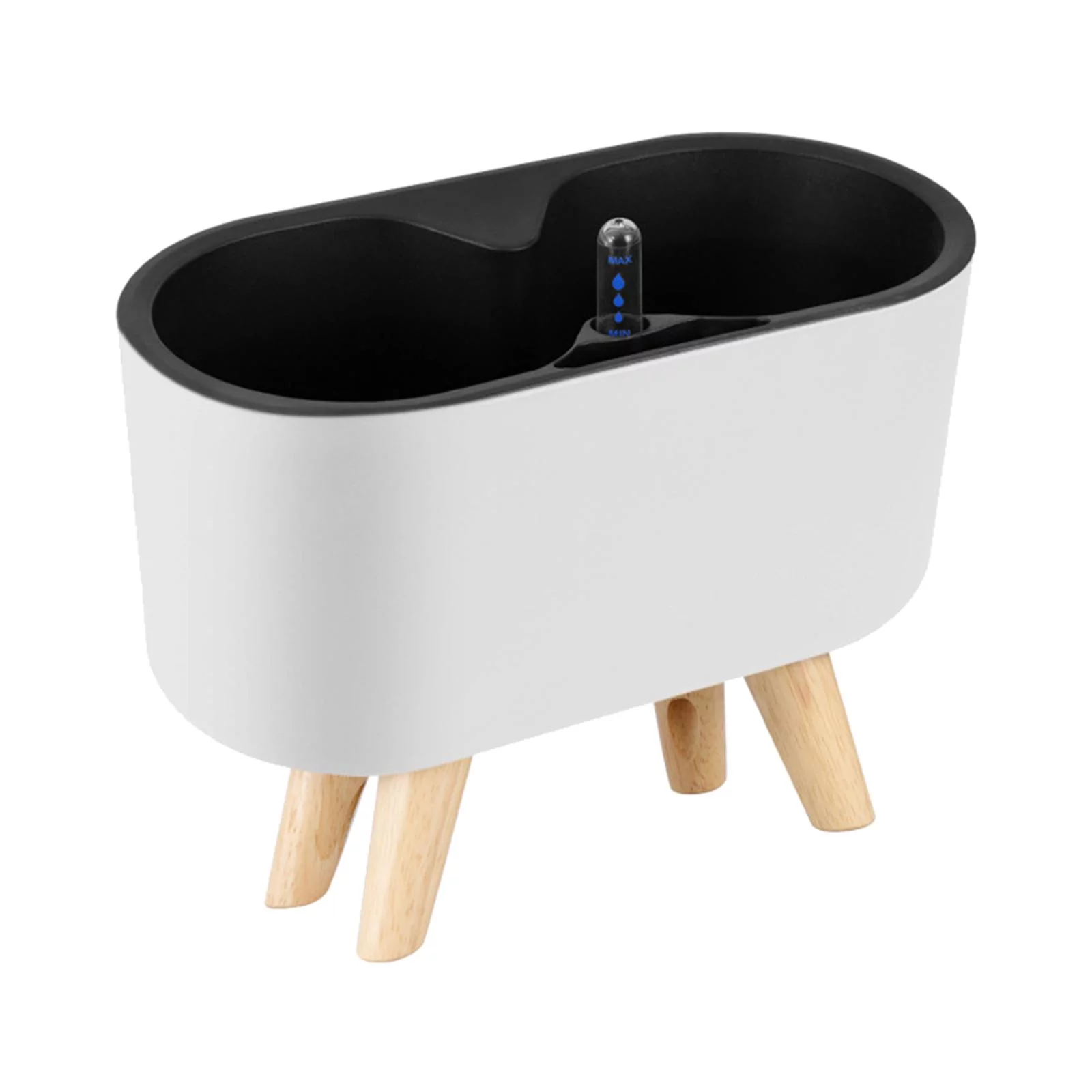 Self Watering Pler Small er Pl Pot with 2 Dual Hole, Indoor Table Pler with Pl Substrate for Aloe, , Orchid and Succulent Pls White with Legs