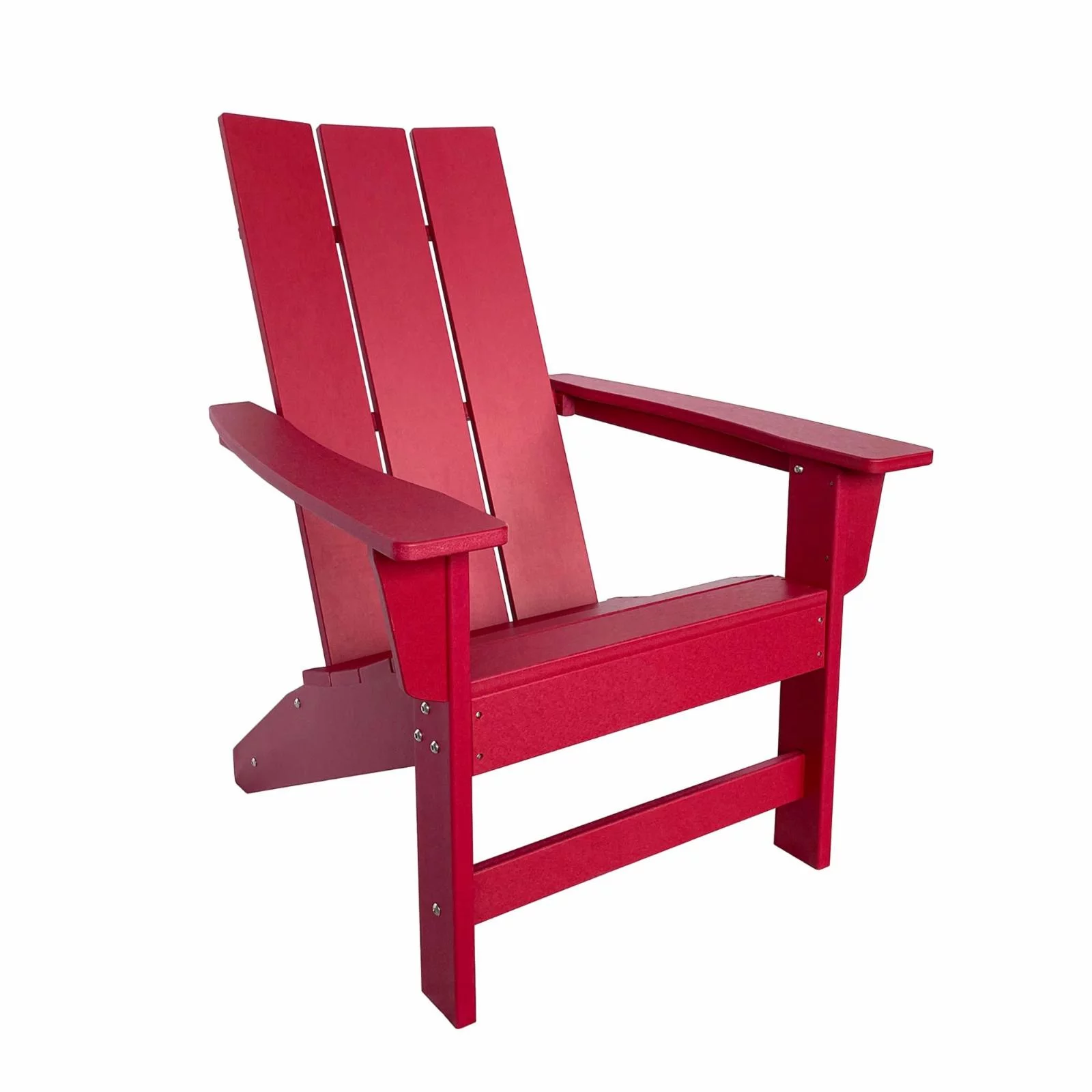 Porch & Den Marina All Weather Poly Lumber Outdoor Modern Adirondack Chair Red