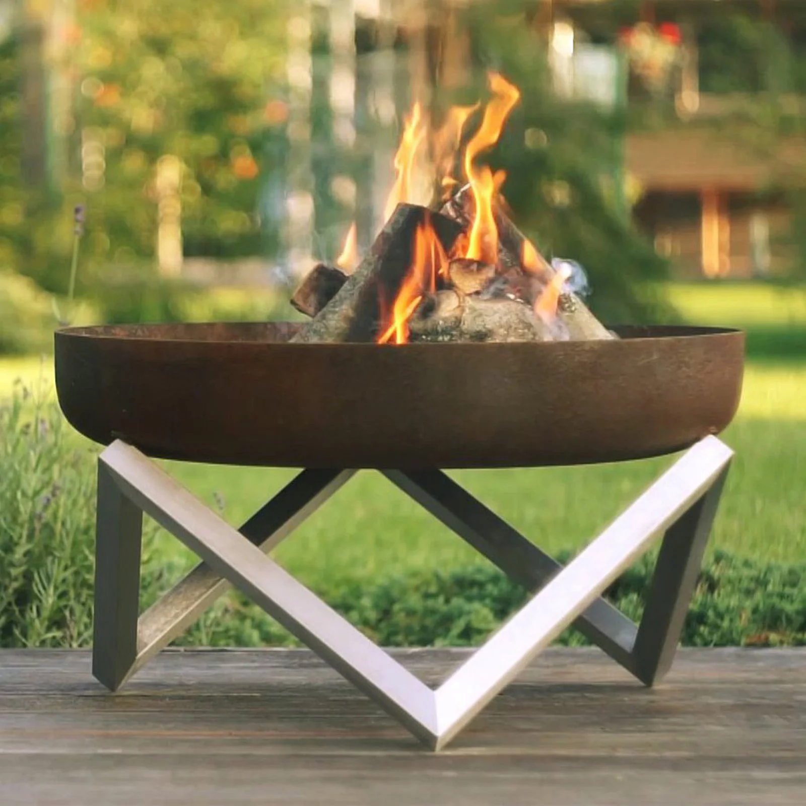 Curonian Z630Memel Solid Steel Fire Pit Memel - Medium