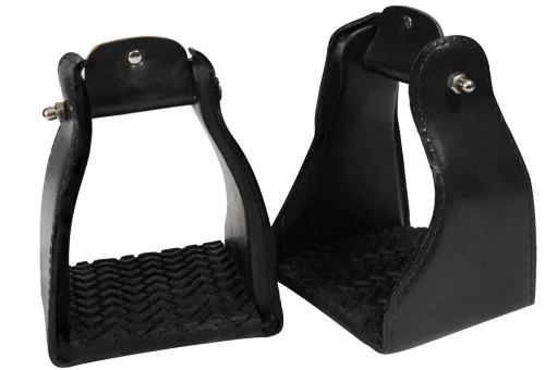 Leather Covered Endurance Stirrups (Black)