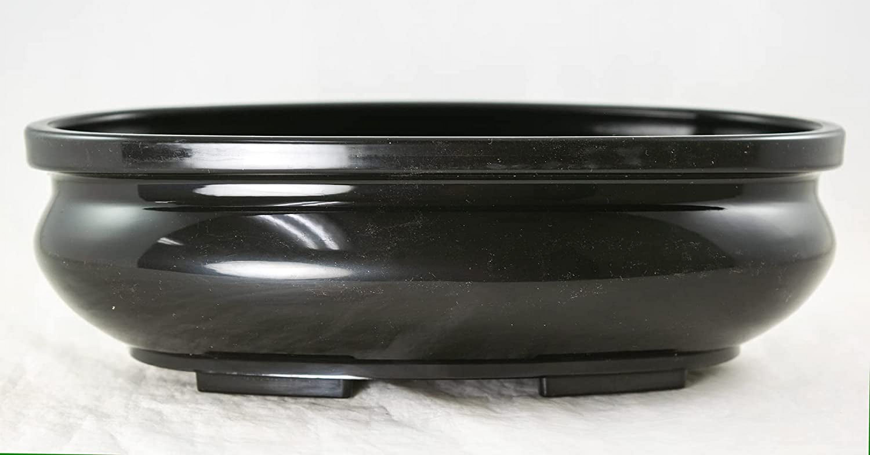 Oval Plastic Heavy Duty Bonsai Training Pot, Cactus & Succulent Planter 9''x 5''x 2.75'' - Black with Mesh