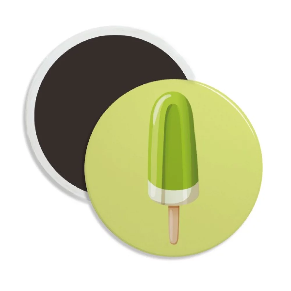 Green Mung Bean Popsicle Sweet Ice Round Ceracs Fridge Magnet Keepsake Decoration