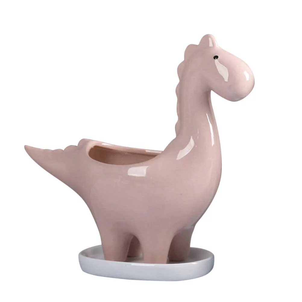 Gongxipen 1Pc Dinosaur Flowerpot Ceramic Basin Succulent Plant Potted Accessories for Home