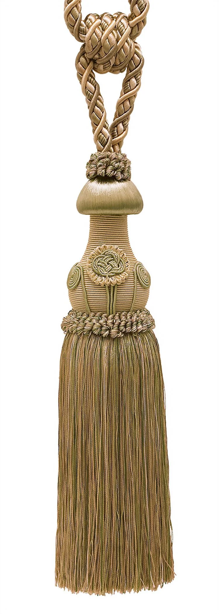 Exquisite Handcrafted Curtain & Drapery Tassel Tieback, Tassel Length 12